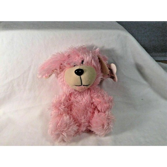 Cuddly Cousins Pink Plush Dog Puppy 8" Sitting Stuffed Animal Toy - Picture 2 of 2